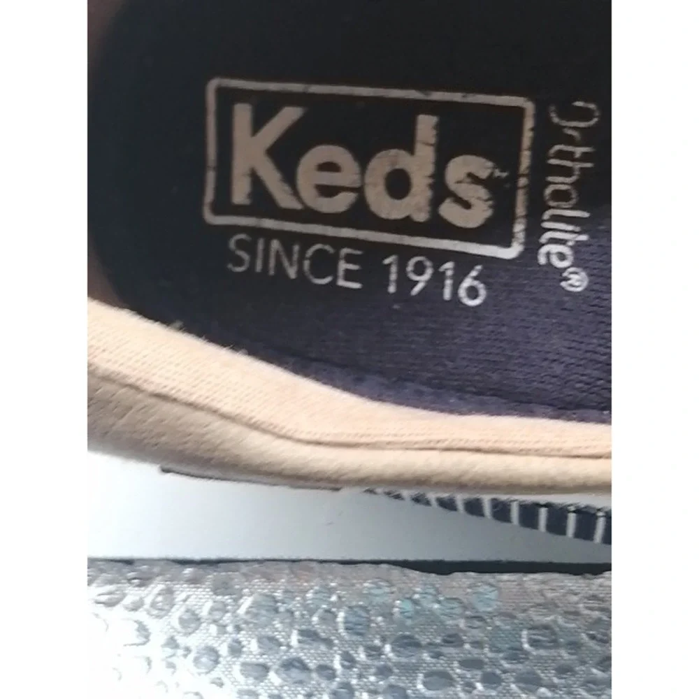Keds Sneakers Womens Blue Striped‎ 9 Slip On Boat Shoe Ortholite Comfort Beach